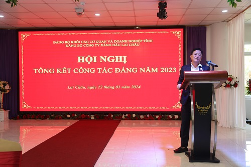 Hội nghị tổng kết công tác Đảng năm 2023 và triển khai nhiệm vụ năm 2024 Đảng bộ Công ty xăng dầu Lai Châu