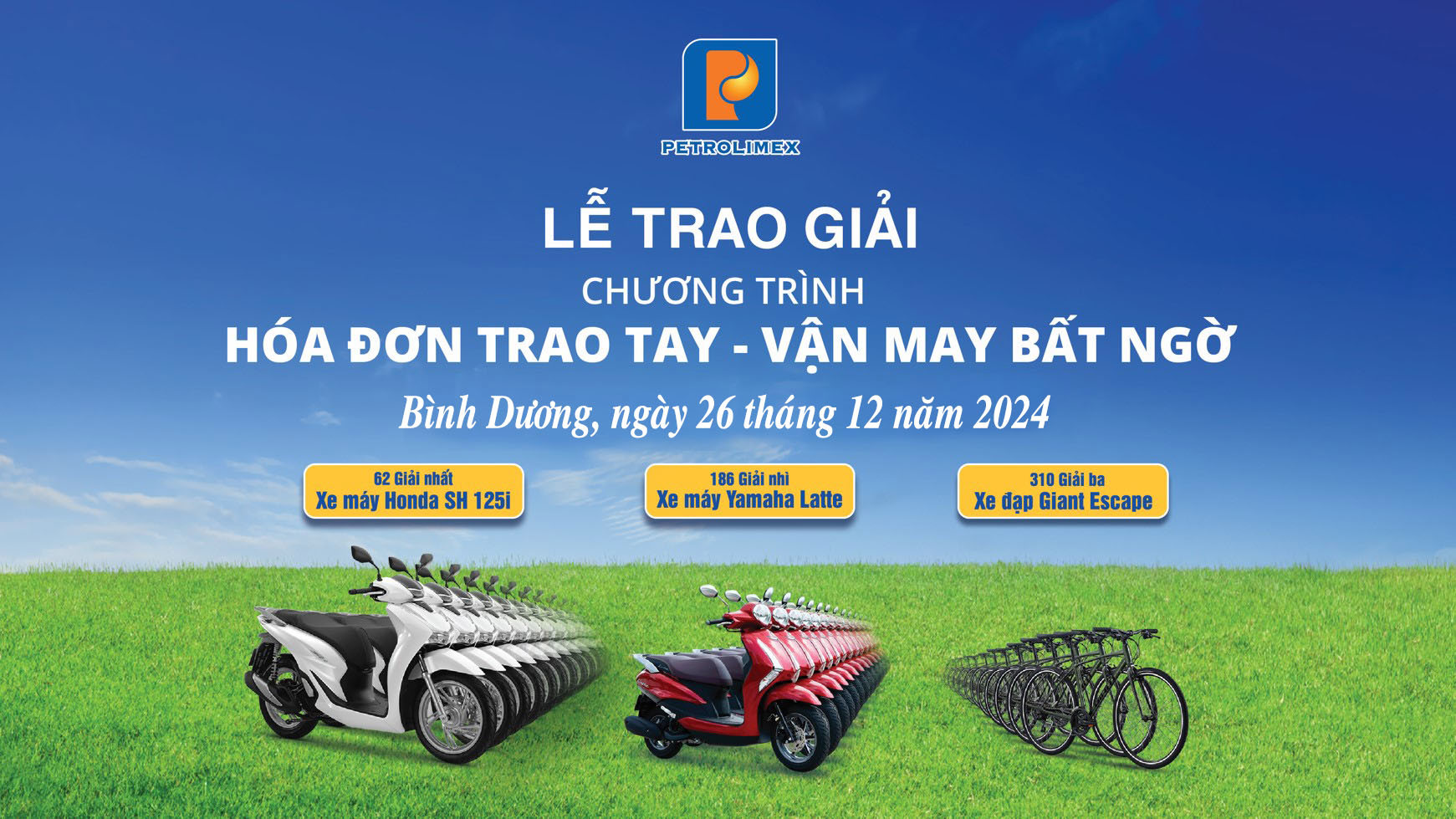 Thông tin về Lễ trao thưởng CTKM “HOÁ ĐƠN TRAO TAY - VẬN MAY BẤT NGỜ” và danh sách khách hàng trúng thưởng tại KV Bình Dương