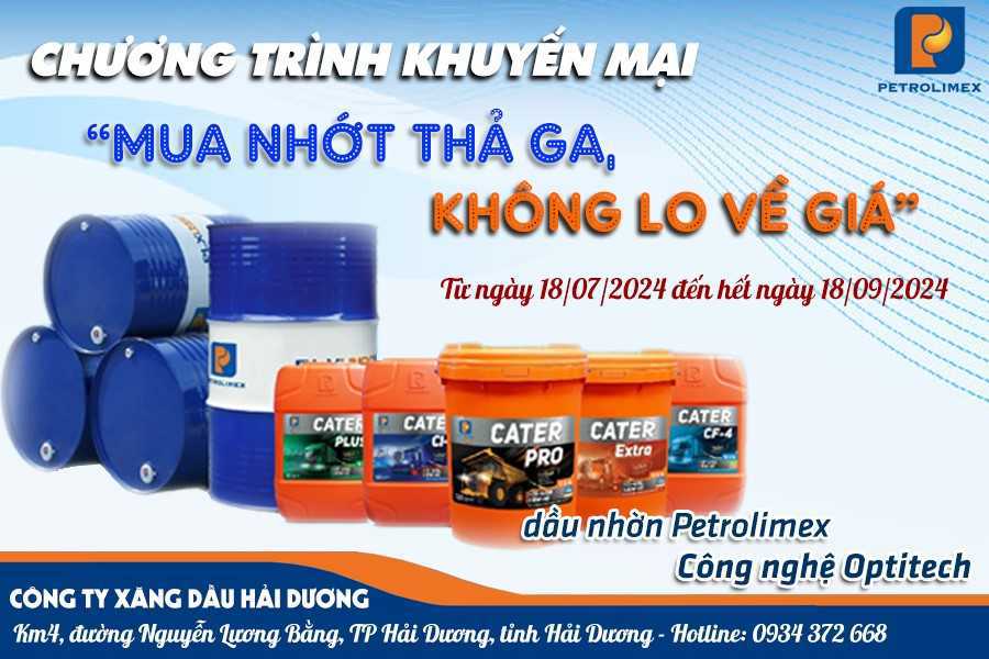 Petrolimex Hải Dương với chương trình khuyến mại " Mua nhớt thả ga - Không lo về giá"