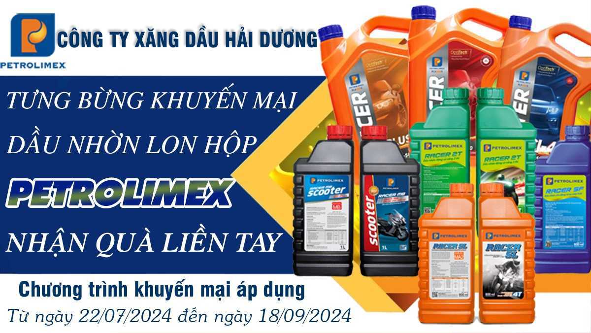 Petrolimex Hải Dương với chương trình khuyến mại " Tưng bừng khuyến mại lon hộp PLXLUBES, nhận quà liền tay"