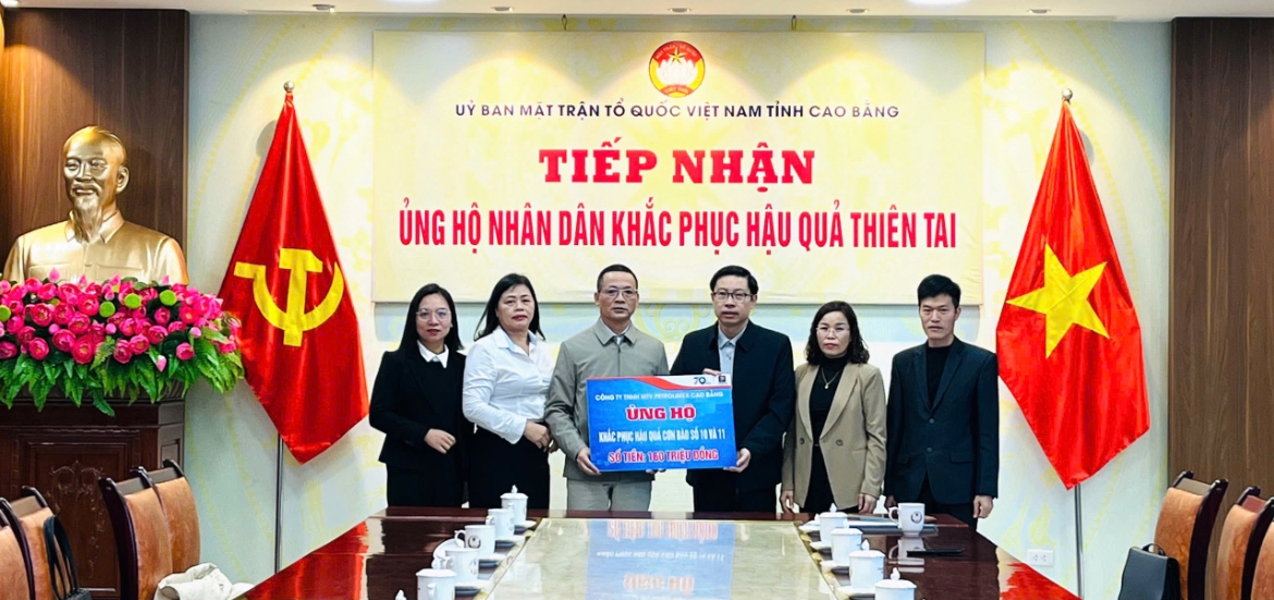 Petrolimex Cao Bằng hỗ trợ công tác khắc phục hậu quả thiên tai
