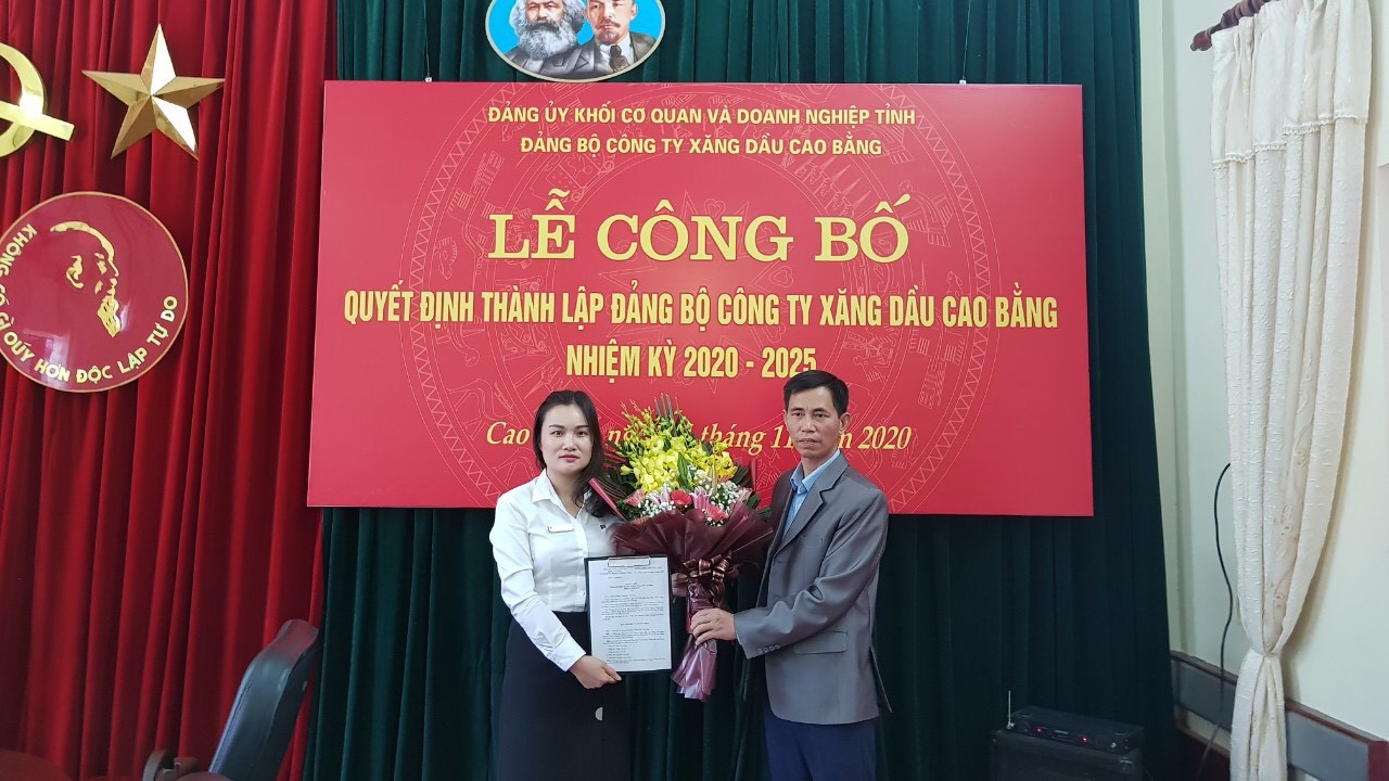 Lễ công bố quyết định thành lập Đảng bộ Công ty Xăng dầu Cao Bằng