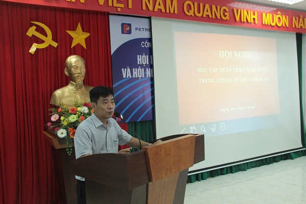 Đảng ủy Petrolimex Bà Rịa- Vũng Tàu tổ chức học tập, quán triệt Nghị quyết Trung Ương 6 khóa XII