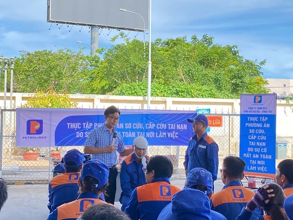 Petrolimex Bà Rịa - Vũng Tàu, đào tạo kỹ năng và thực tập phương án sơ cấp cứu tai nạn do do sự cố mất an toàn năm 2025