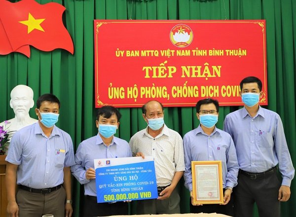 CNXD Bình Thuận đóng góp 500 triệu đồng vào Quỹ vaccine phòng, chống COVID-19