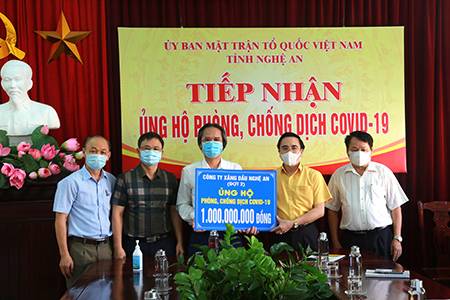 Ủng hộ đợt 2 với số tiền 1 tỷ đồng vào Quỹ phòng, chống Covid-19