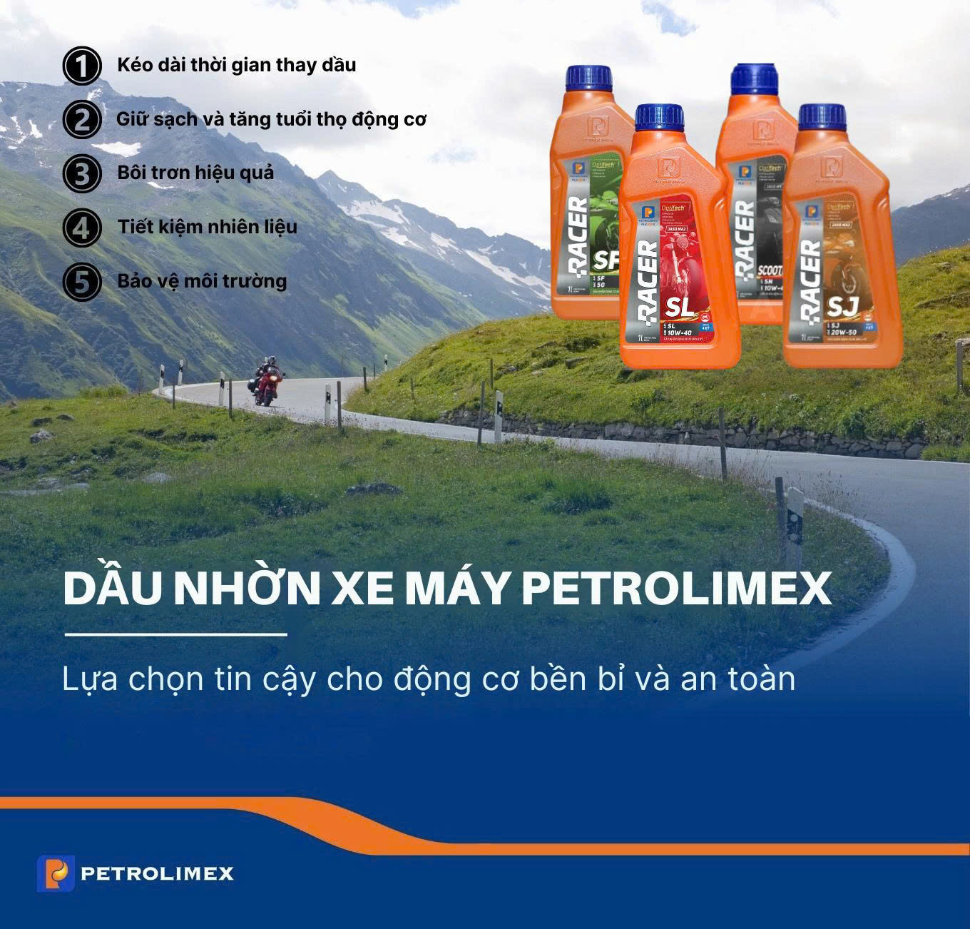 Dầu nhờn xe máy Petrolimex – Lựa chọn tin cậy cho động cơ bền bỉ và an toàn