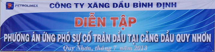 Diễn tập ứng phó sự cố tràn dầu tại Cảng dầu Quy Nhơn